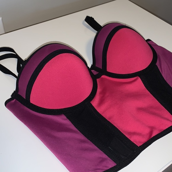 (4 for $80) Celine Long Line Bustier Bralette 💜💗🖤 - Picture 7 of 9